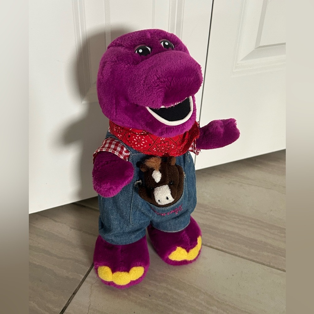 Vintage 90s old‎ mc Donald farmer Barney plush